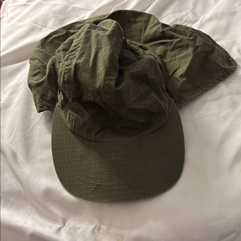 Men's Olive Green cap with neck covering